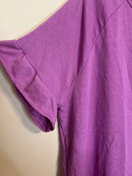 Old Navy Purple Sweater Top With Ruffle Short Sleeve