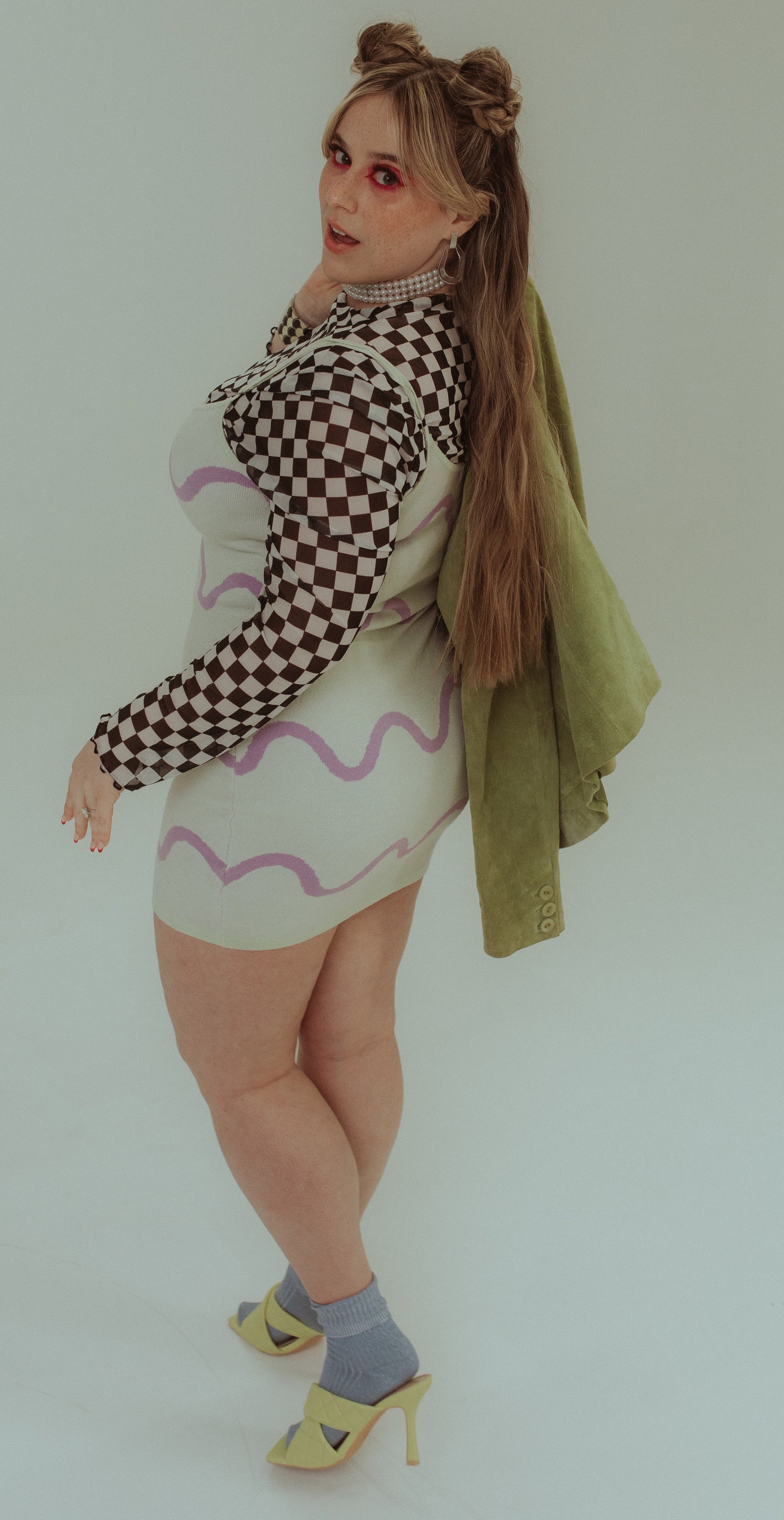 Blue blush Squiggle Mini Dress