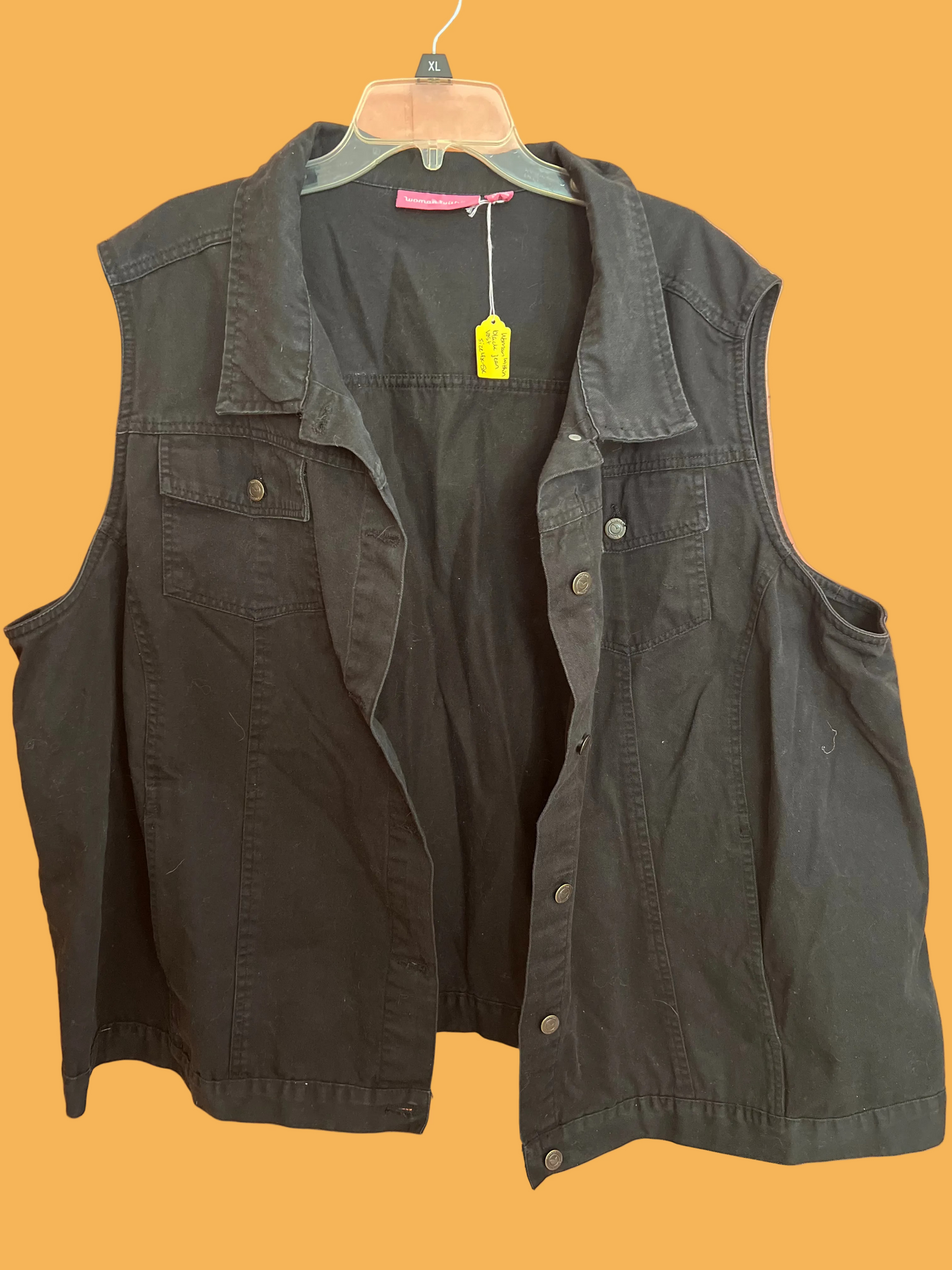 Woman Within Black Denim Vest